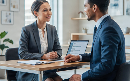 Illustration du recrutement : entretien d'embauche et ressources humaines.
